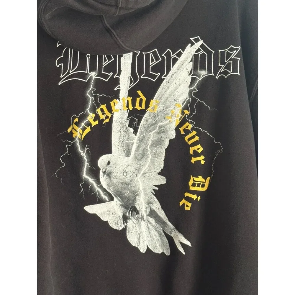Tuned in Tokyo Legends Black Graphic Hoodie Size L Dove Lightning Streetwea